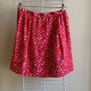 Banana republic red and white spot skirt